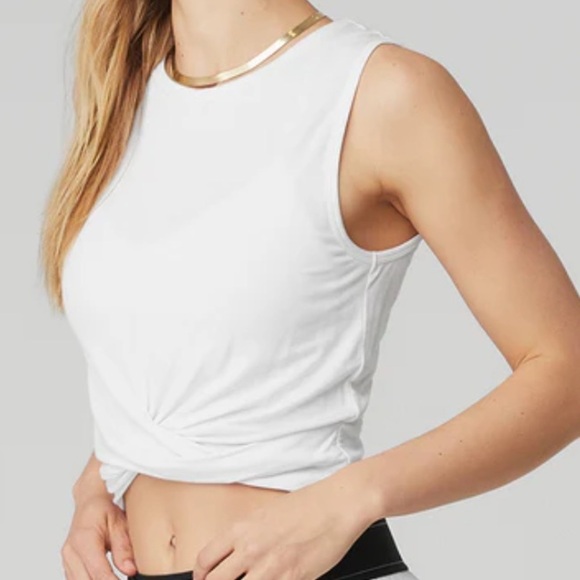 Alo Women white Cover Tank Top - Picture 2 of 7